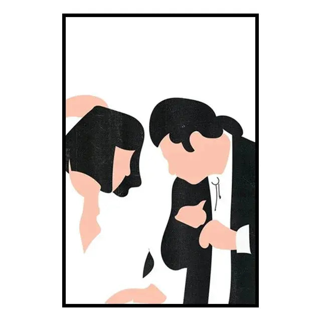 Mia Wallace portrait with iconic movie poster style