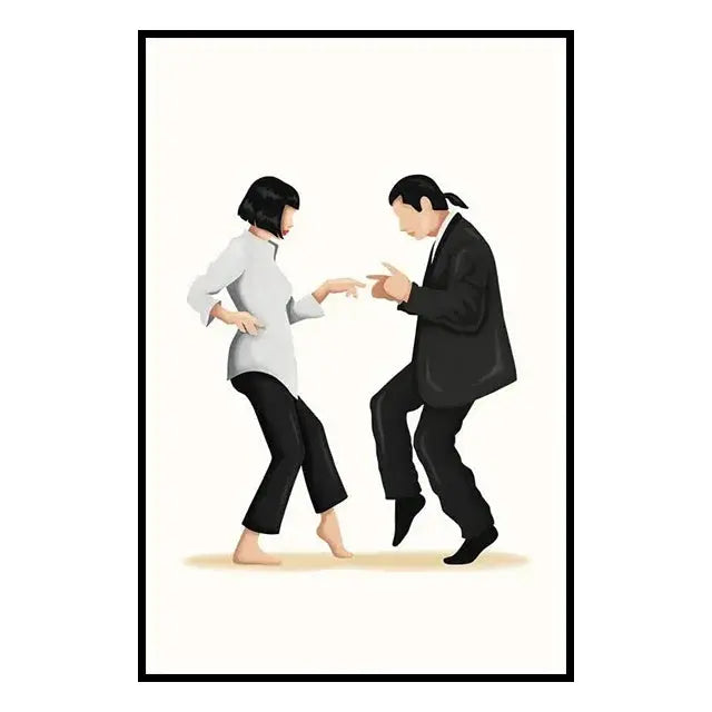Artistic canvas print featuring Mia Wallace pop art style