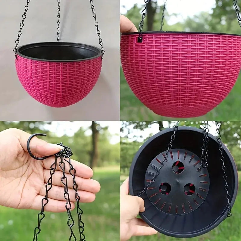 Stylish hanging flowerpot with rustic charm