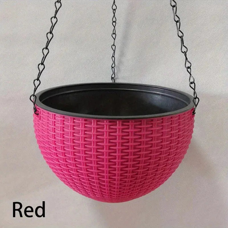 Compact hanging pot for balcony railing
