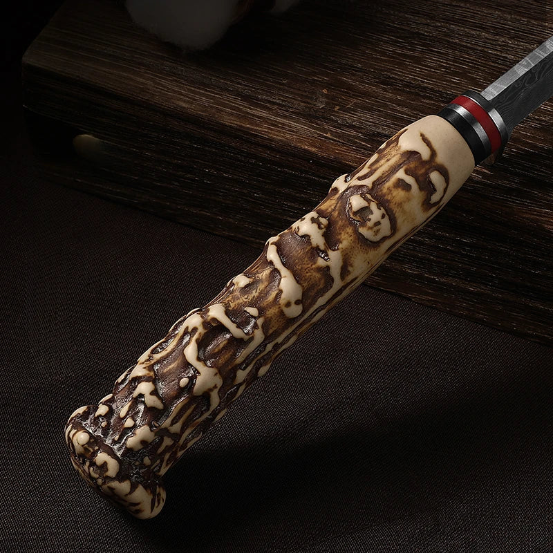 Arthaya™ 2-Piece Mongolian Boning Knife Set – Imitation Sheep Horn Handle, Sharp Kitchen & Fruit Knives