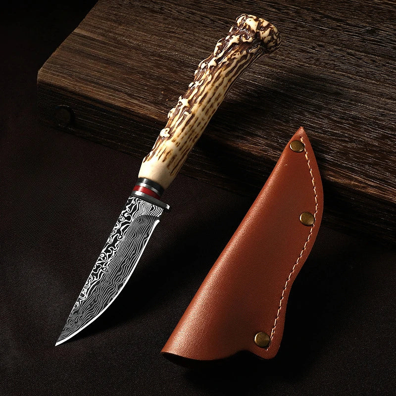 Arthaya™ 2-Piece Mongolian Boning Knife Set – Imitation Sheep Horn Handle, Sharp Kitchen & Fruit Knives