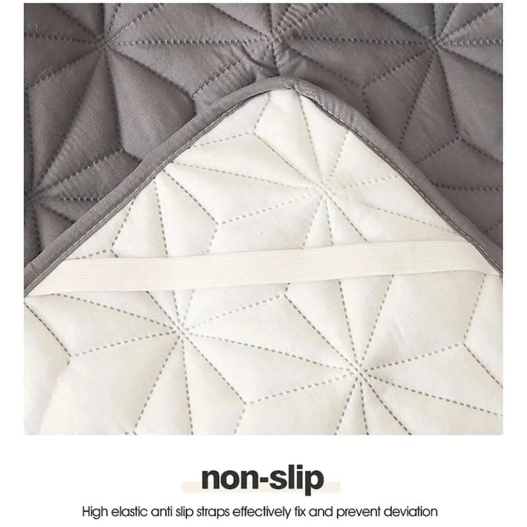 Waterproof Quilted Mattress Topper with Elastic Bands – Winter Protector Cover for Single & Double Beds (140/160 cm) arthaya