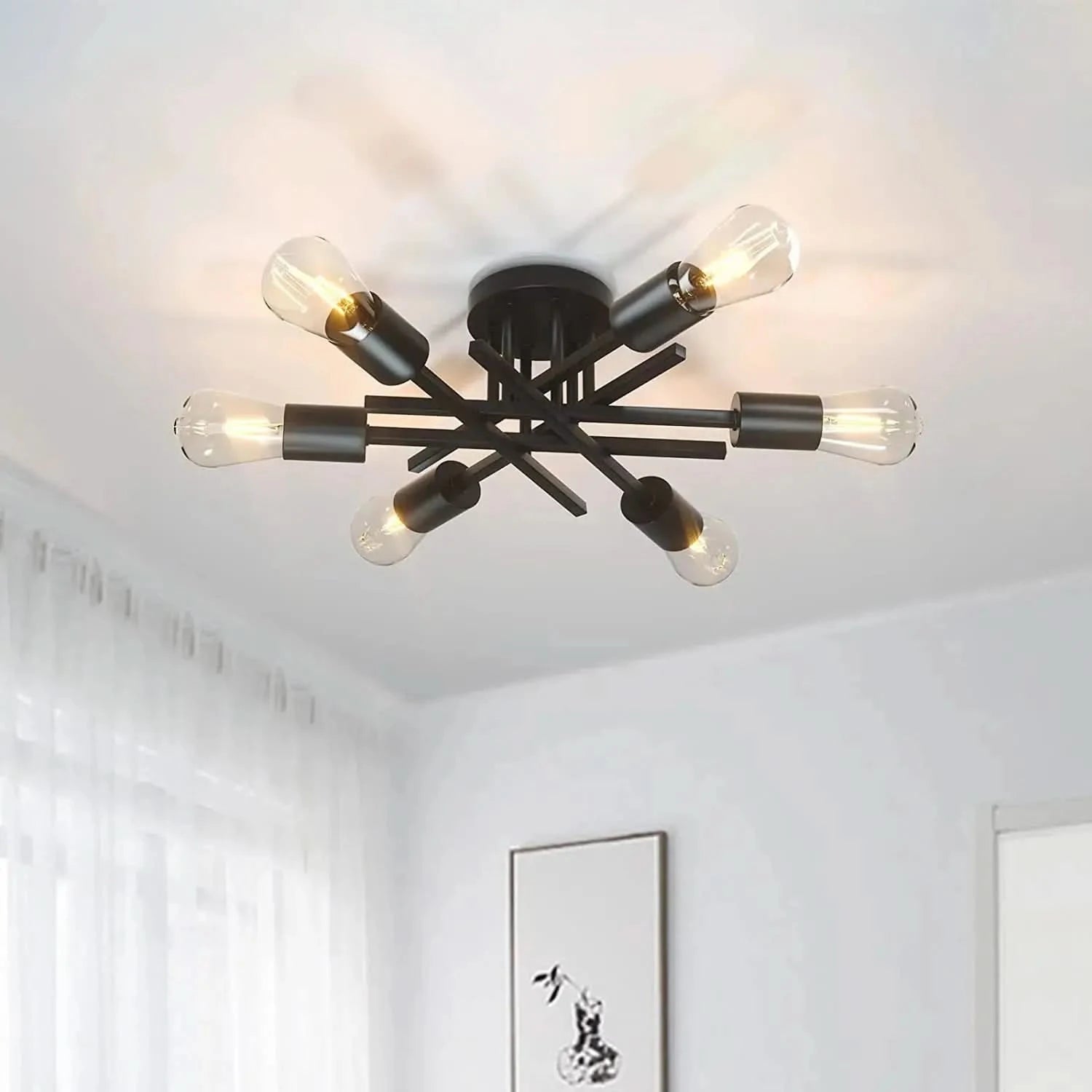 Semi flush mount ceiling light for low ceilings