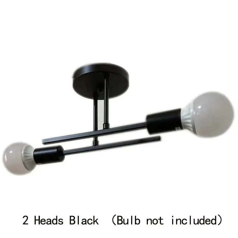 Modern black Sputnik close-to-ceiling fixture