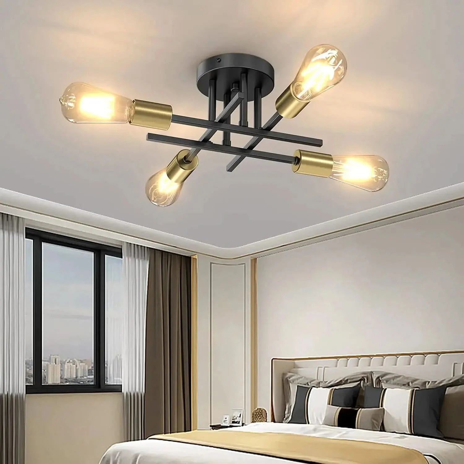 Retro-style chandelier for living room