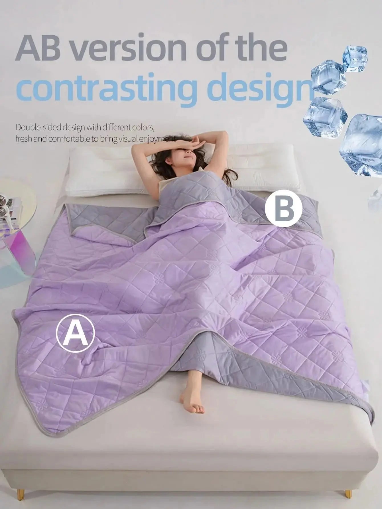 Lightweight cooling blanket with floral texture, perfect for hot-weather comfort.