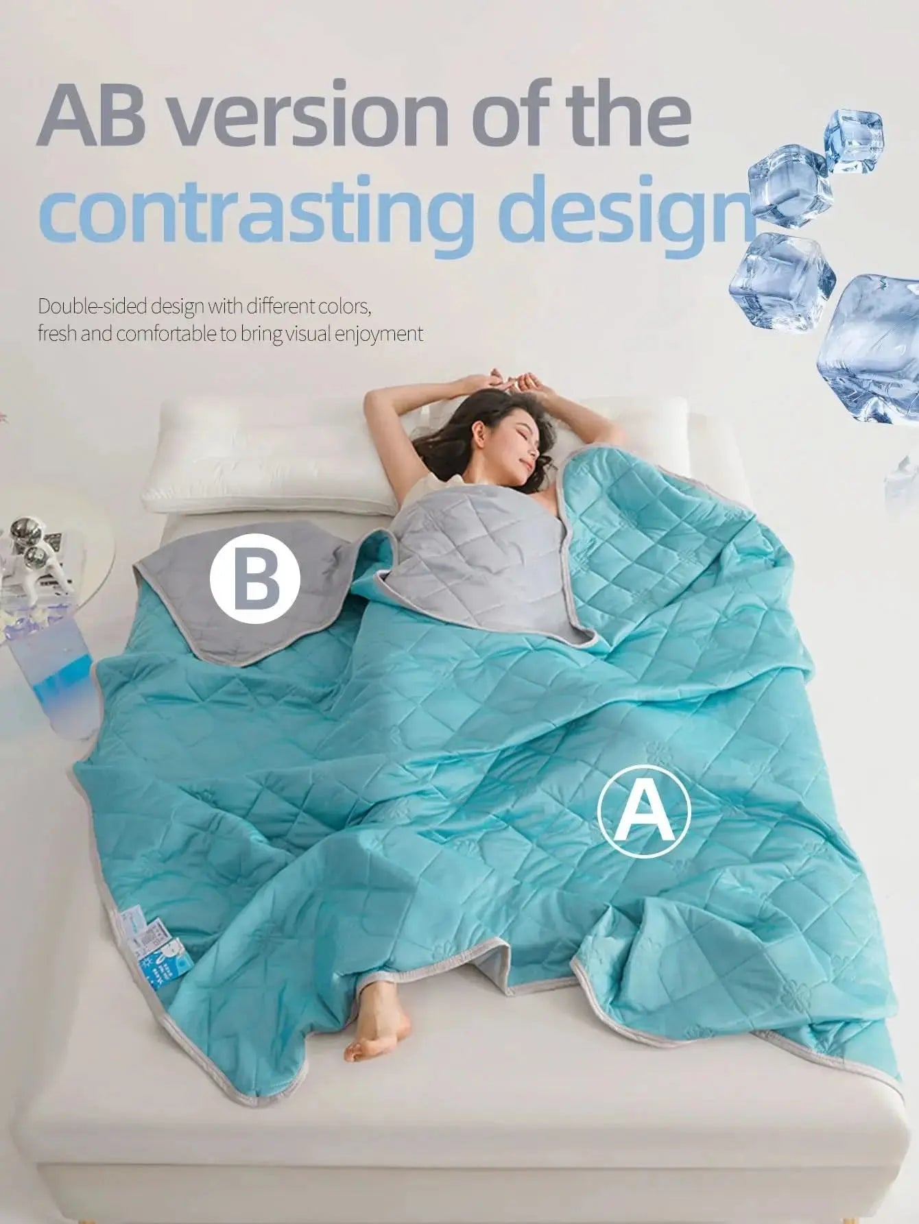 Elegant lightweight bed cover with reinforced edges and refreshing cooling feel.