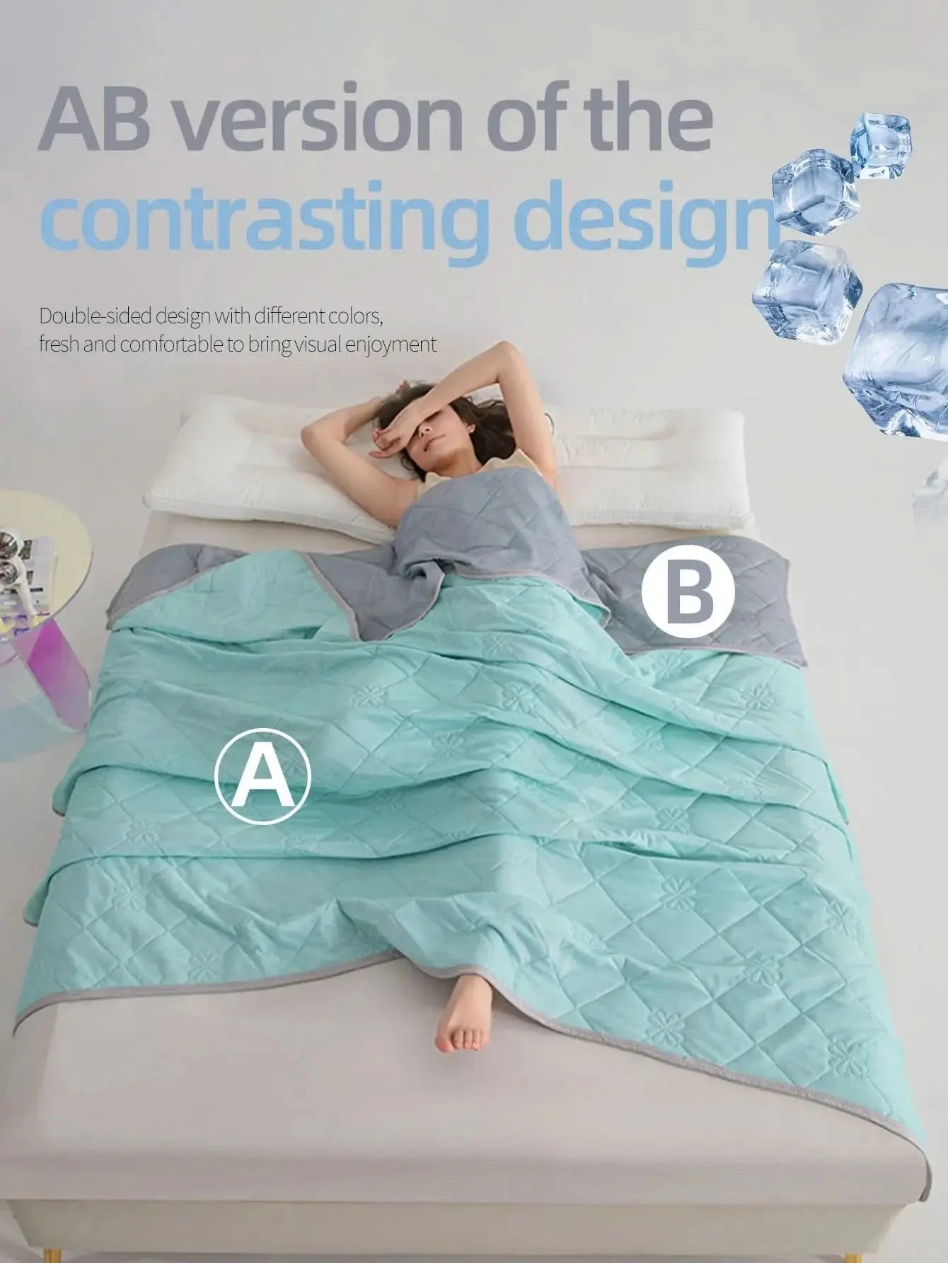  Light and breathable blanket with quilted floral pattern, ideal for bedroom décor