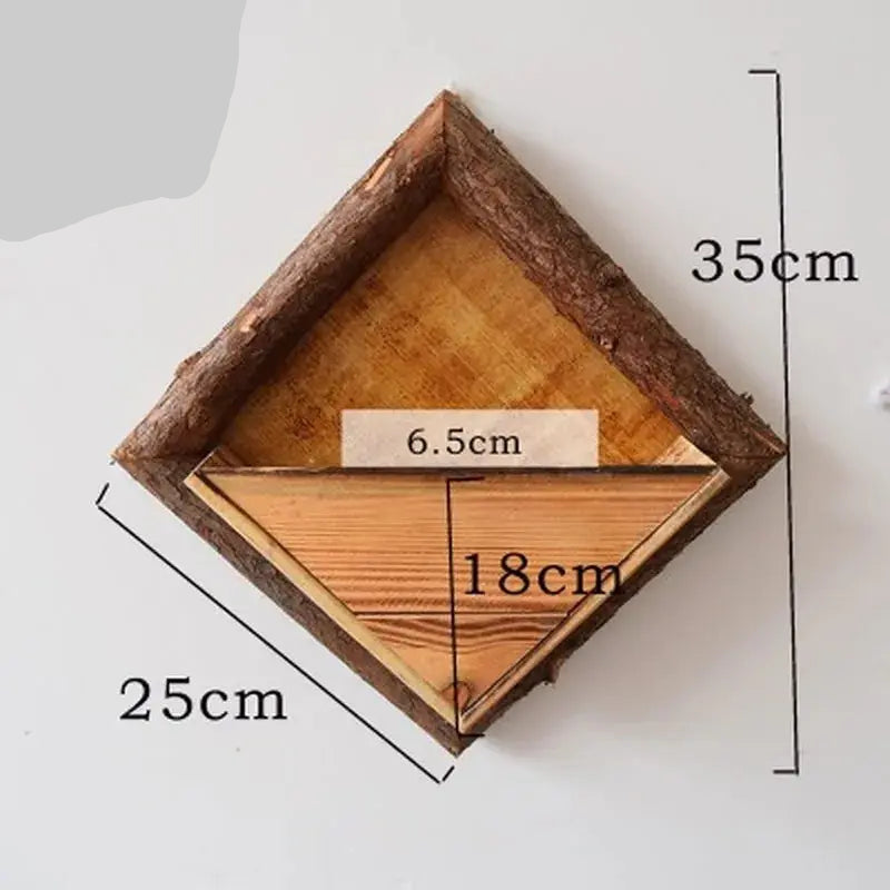 Handcrafted wood wall pot for vertical gardens

