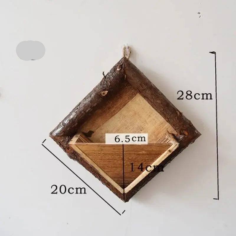Hanging flower box with vintage wood finish