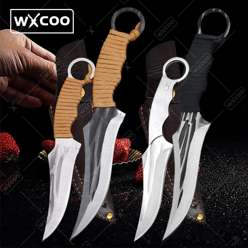 Arthaya chef knife with stainless steel blade on cutting board

