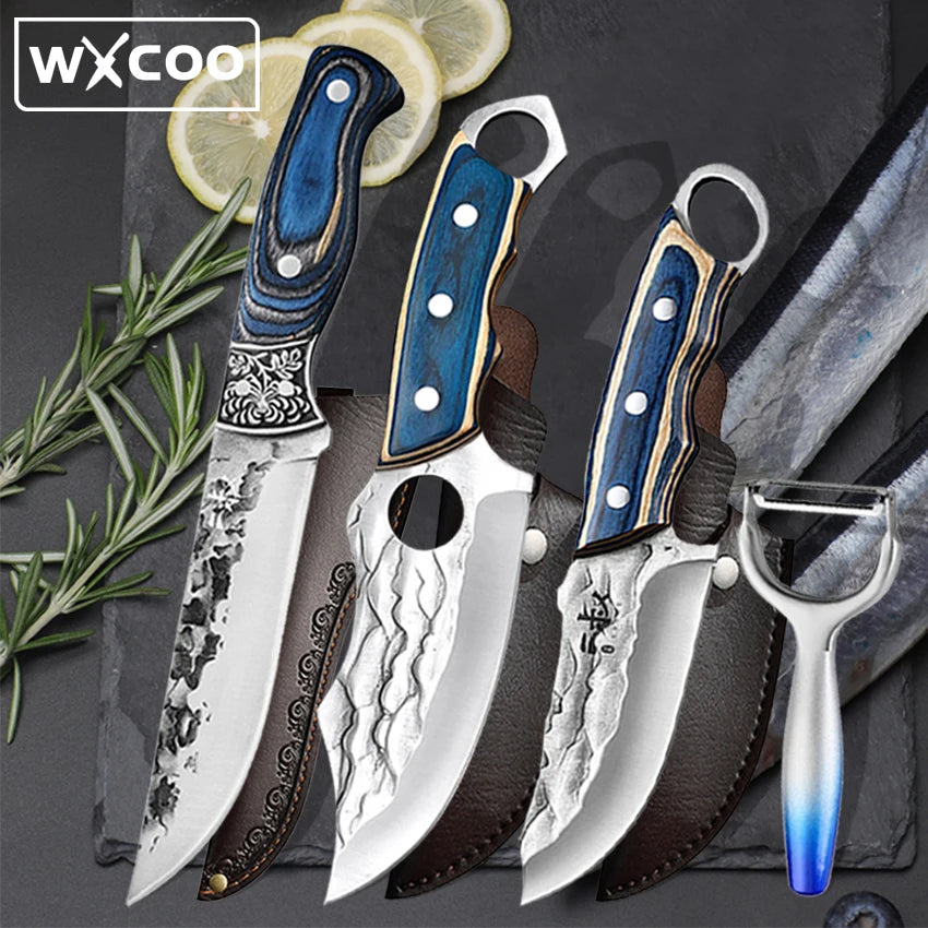 Arthaya™ forged boning cleaver knife with hammered blade

