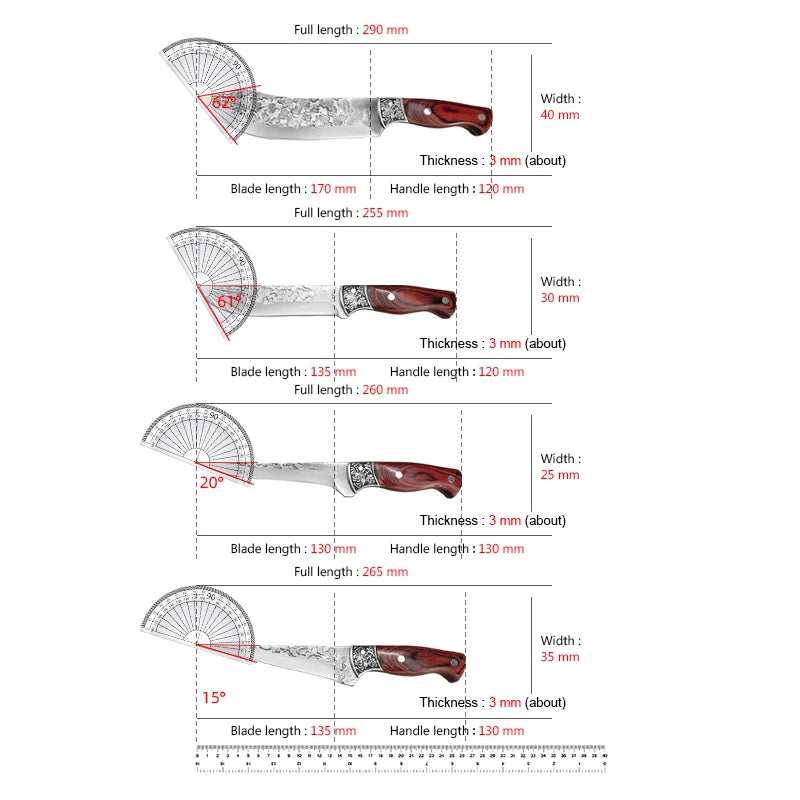 Multipurpose kitchen knife ideal for meat prep and fruit slicing