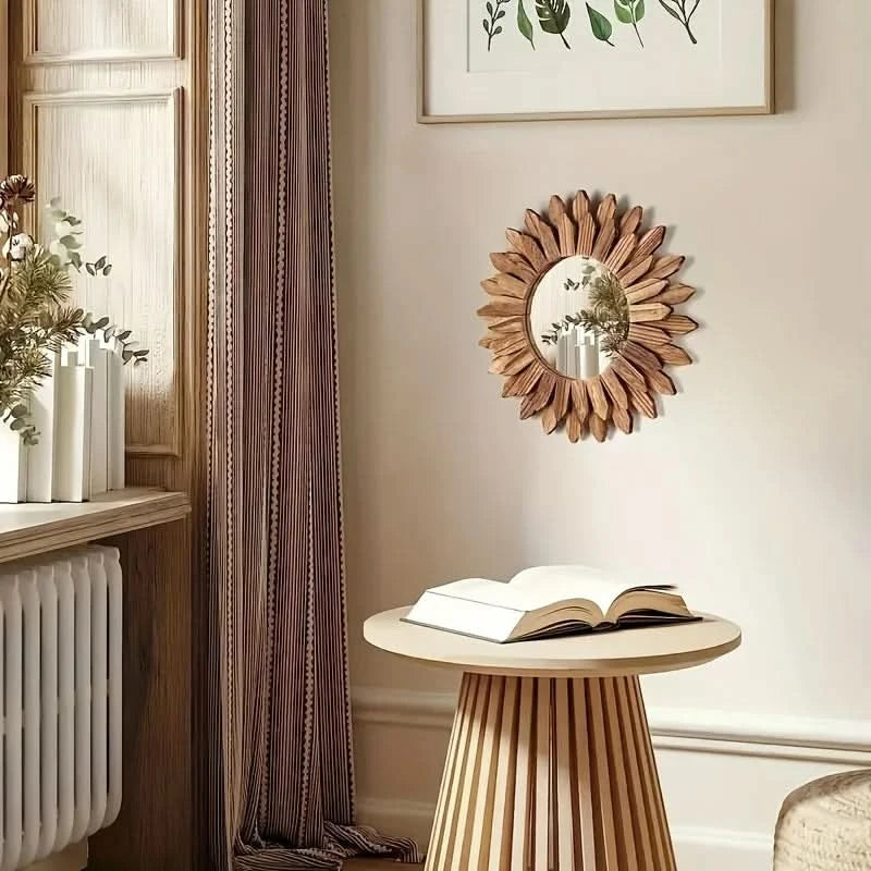 Bohemian round decorative wall mirror