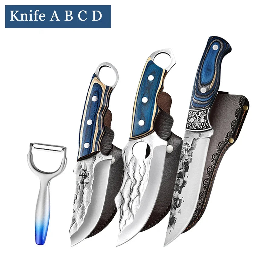 Versatile chef knife with ergonomic grip