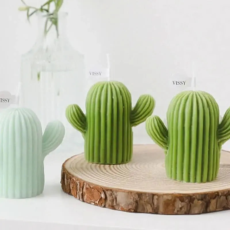 Miniature cactus candle that adds fragrance and charm to your home or office décor.