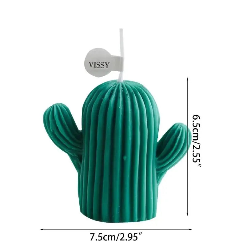  Playful cactus wax candle, small in size but full of personality and aroma.