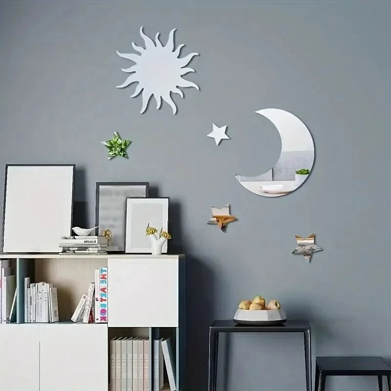 6pcs celestial acrylic wall decals