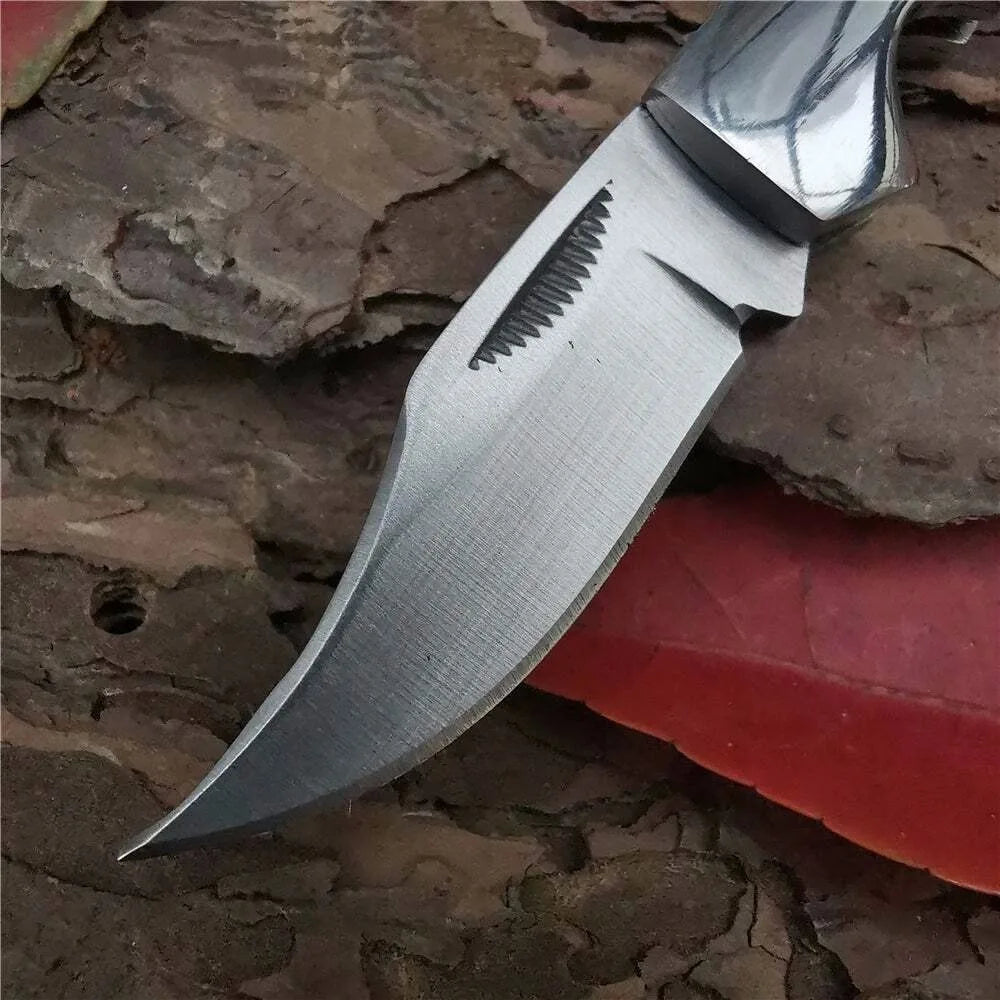 Elegant EDC pocket knife featuring a curved grip and sharp edge


