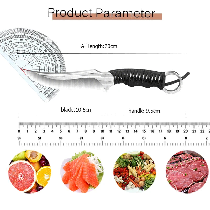 Multipurpose knife ideal for hunting, fishing, or kitchen use