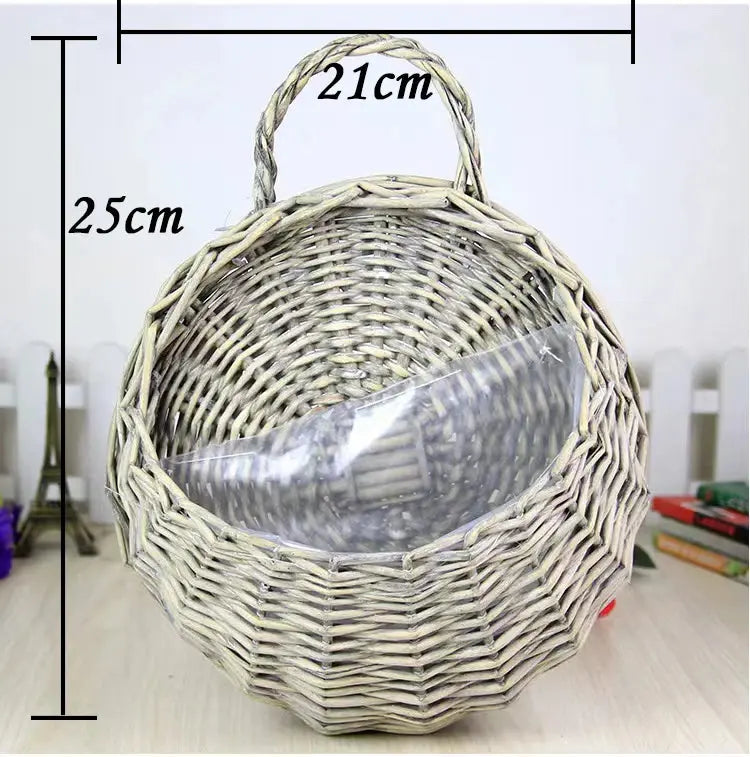Boho-style wicker flowerpot for living room décor