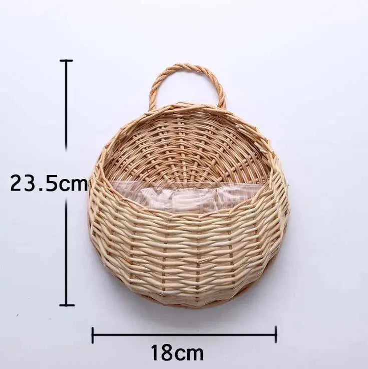 Rustic wall planter basket for herbs and blooms