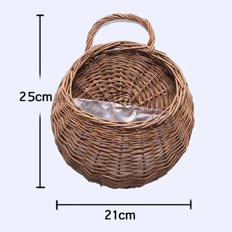 Handmade rattan basket for country garden décor