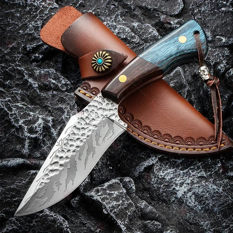 Cooking knife for meat preparation with sharp forged blade

