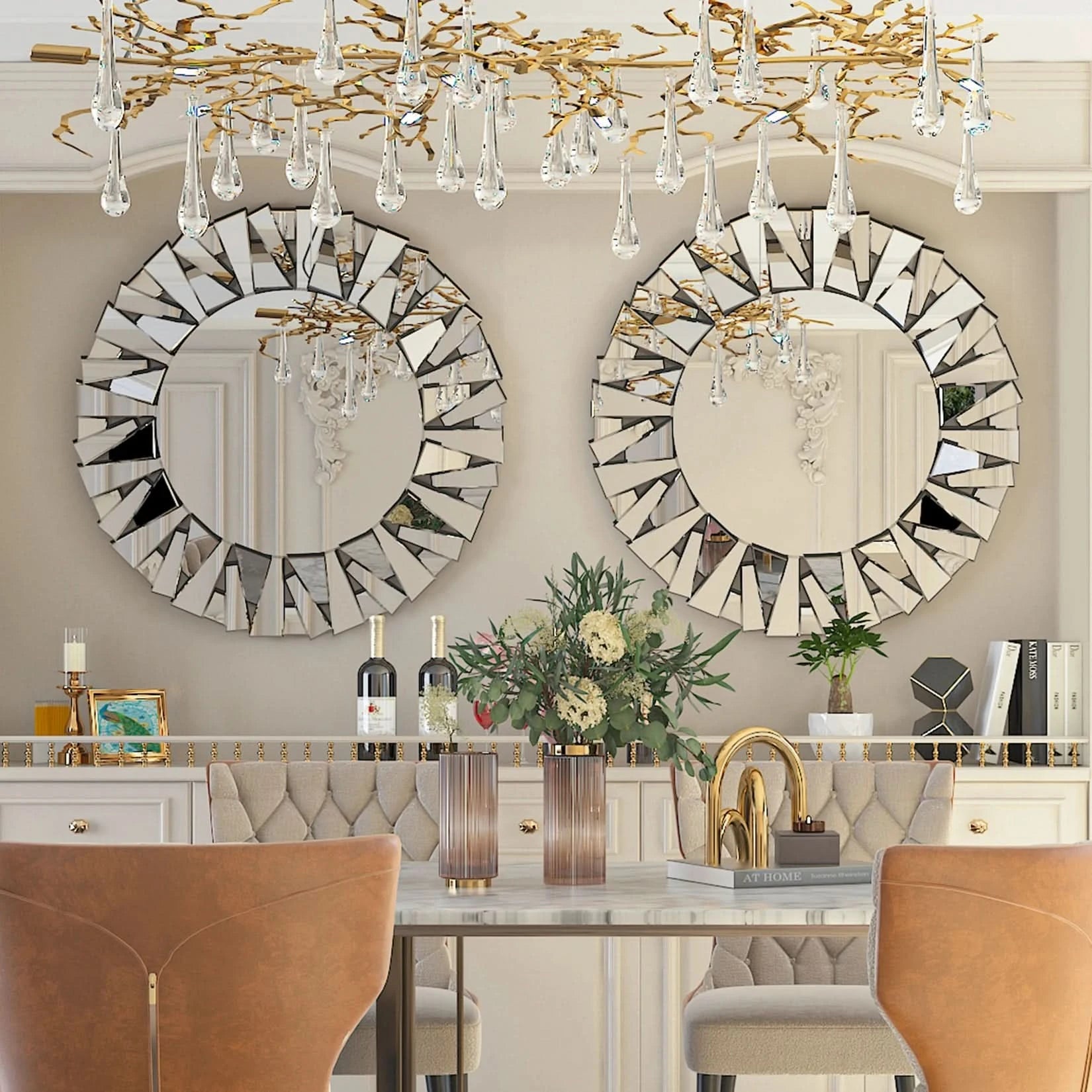Large round mirror for modern home décor