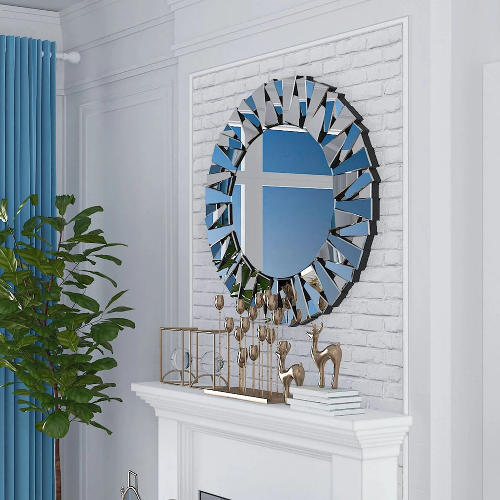 Modern sunburst mirror for living room