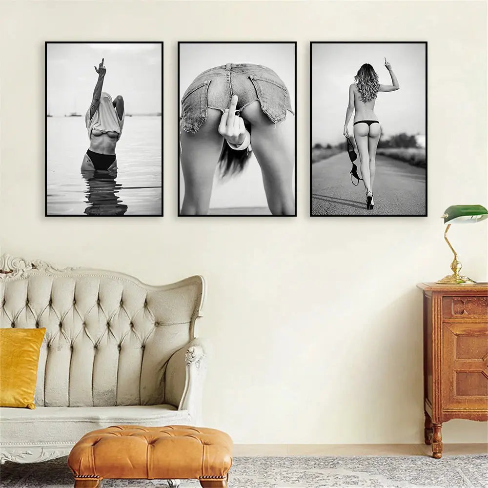 Contemporary female figure art for bedroom or fashion space


