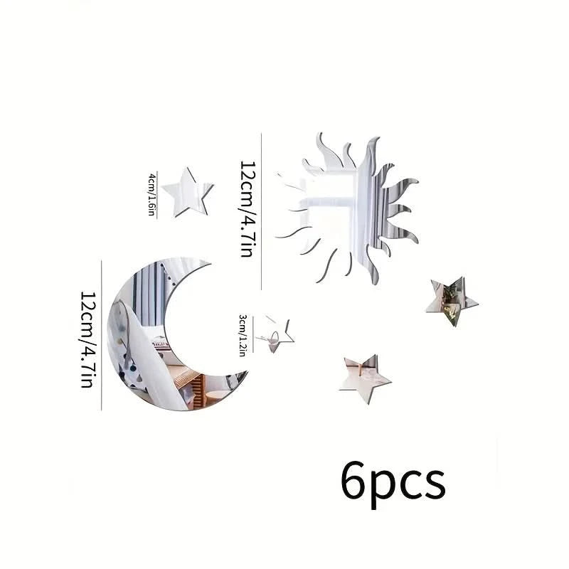 Moon and star peel-and-stick wall decals