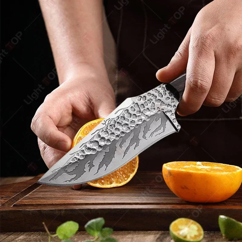 BBQ meat knife with ergonomic handle and polished finish


