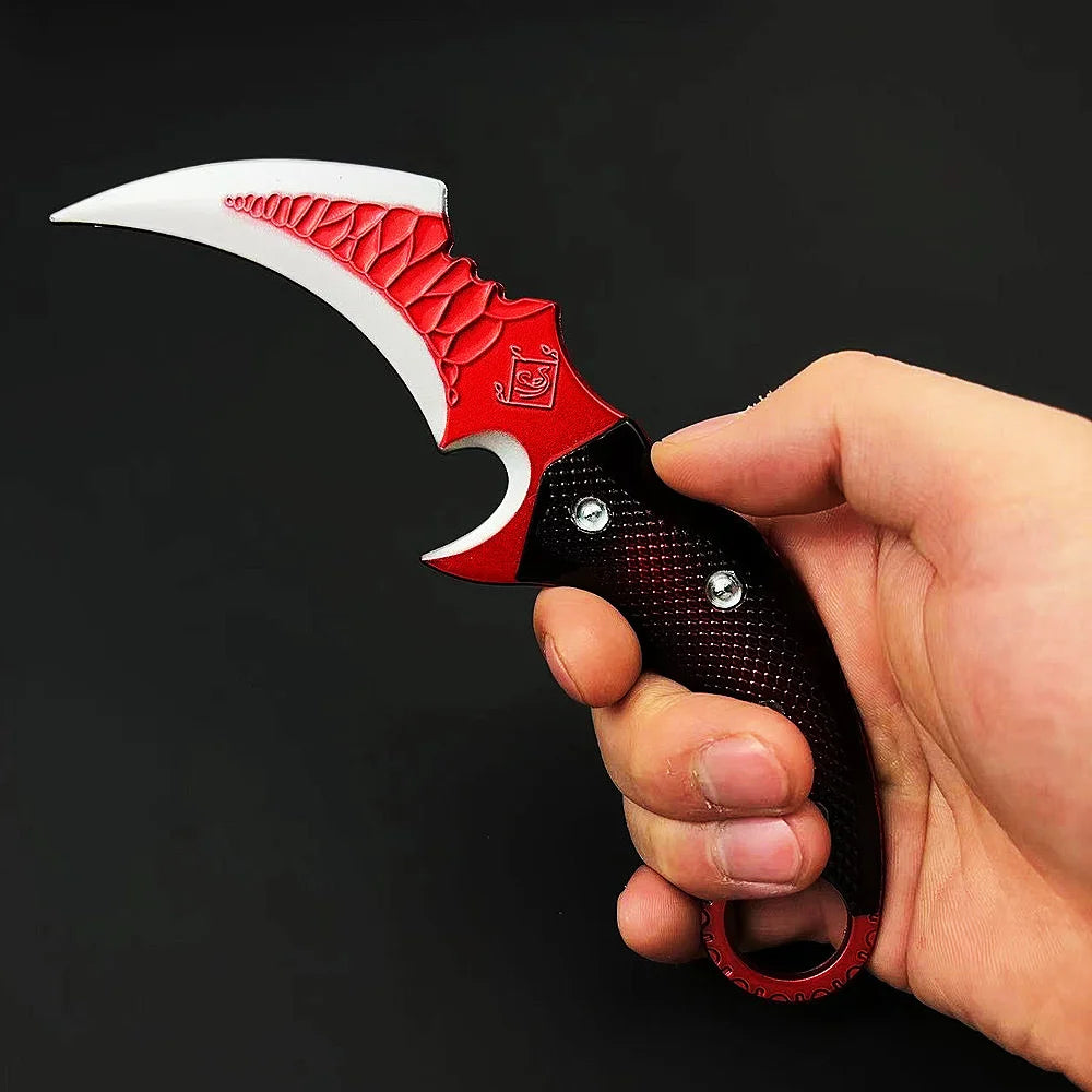 Rust-resistant training prop knife for FPS-style display