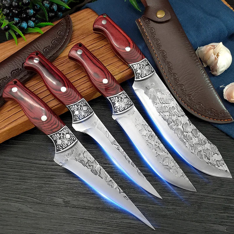Stainless steel knife for cutting meat, pork, beef, and fruit

