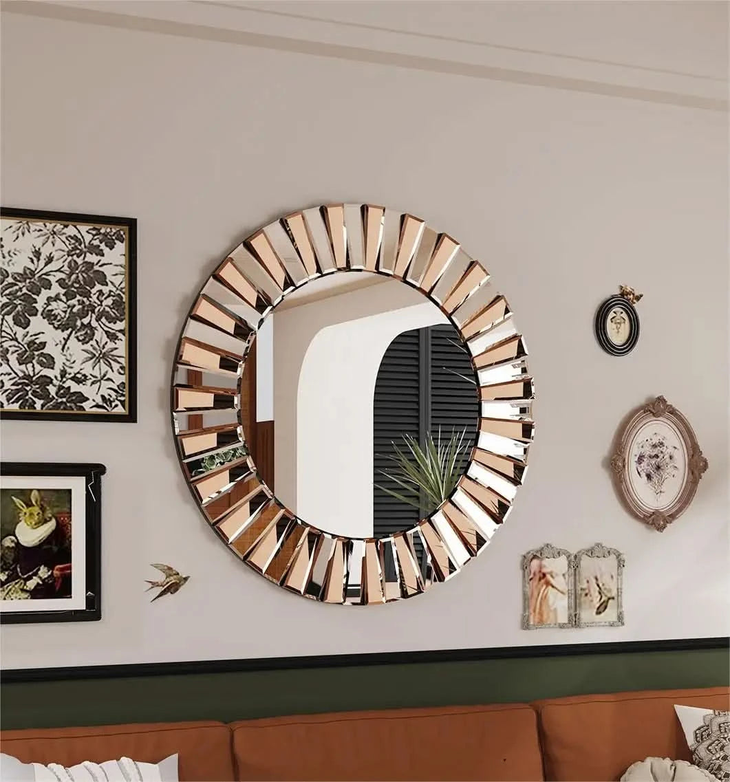 Starburst Venetian wall mirror in round shape