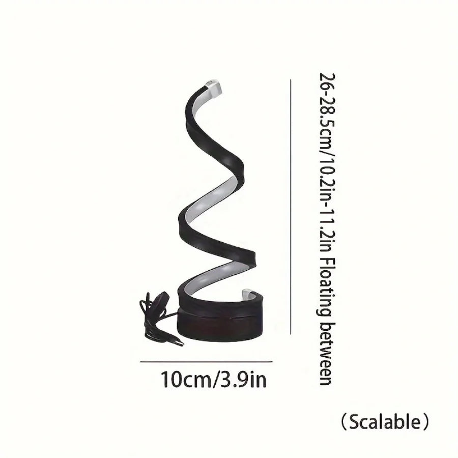 Soft ambient lighting from spiral LED lamp