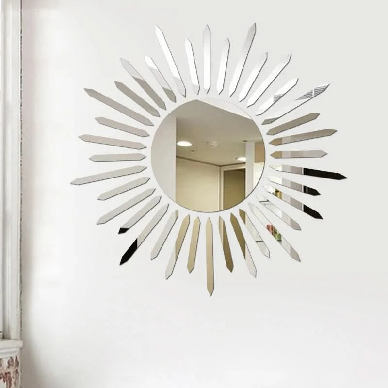 3D sunflower mirror sticker for living room