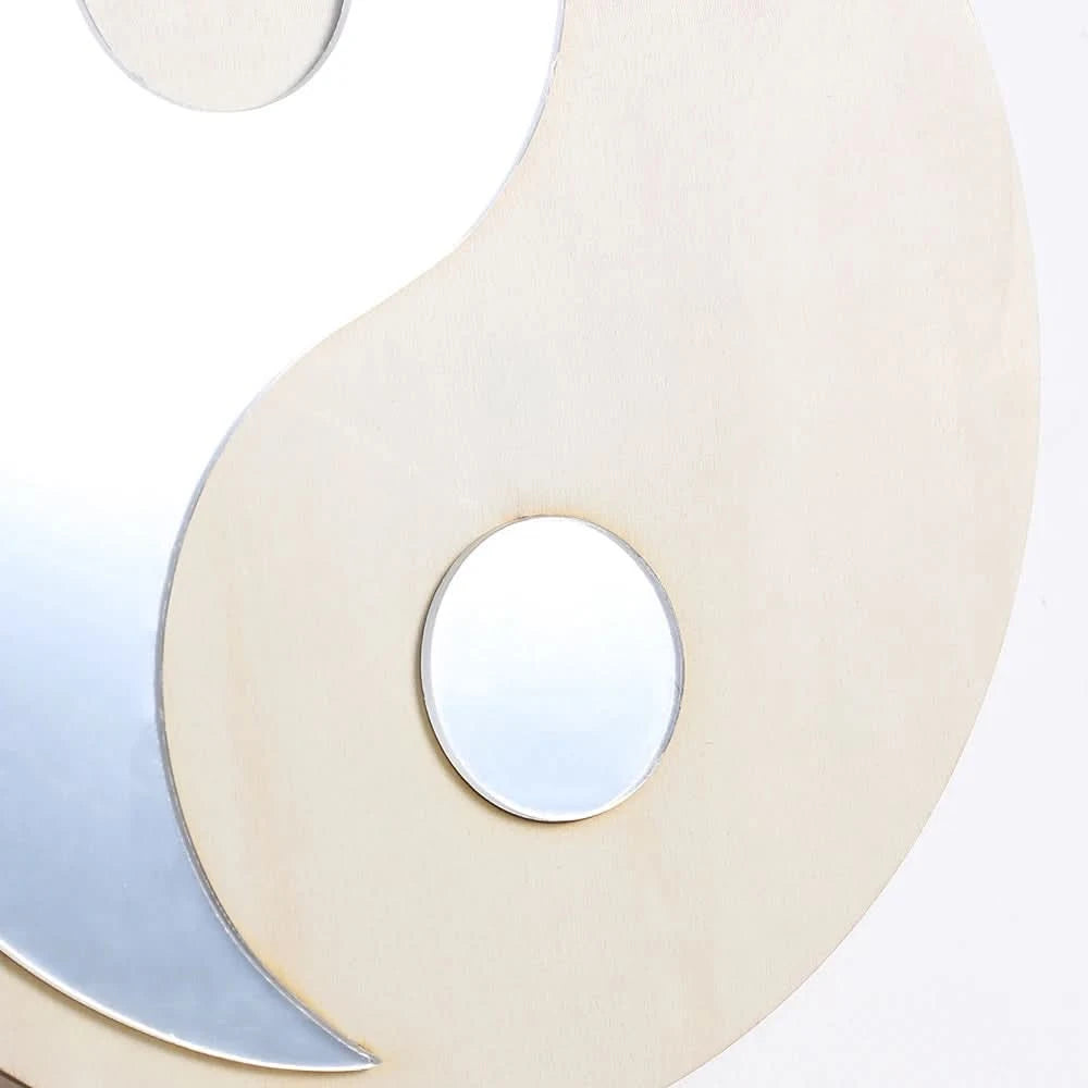 Zen-style natural wood mirror for living room