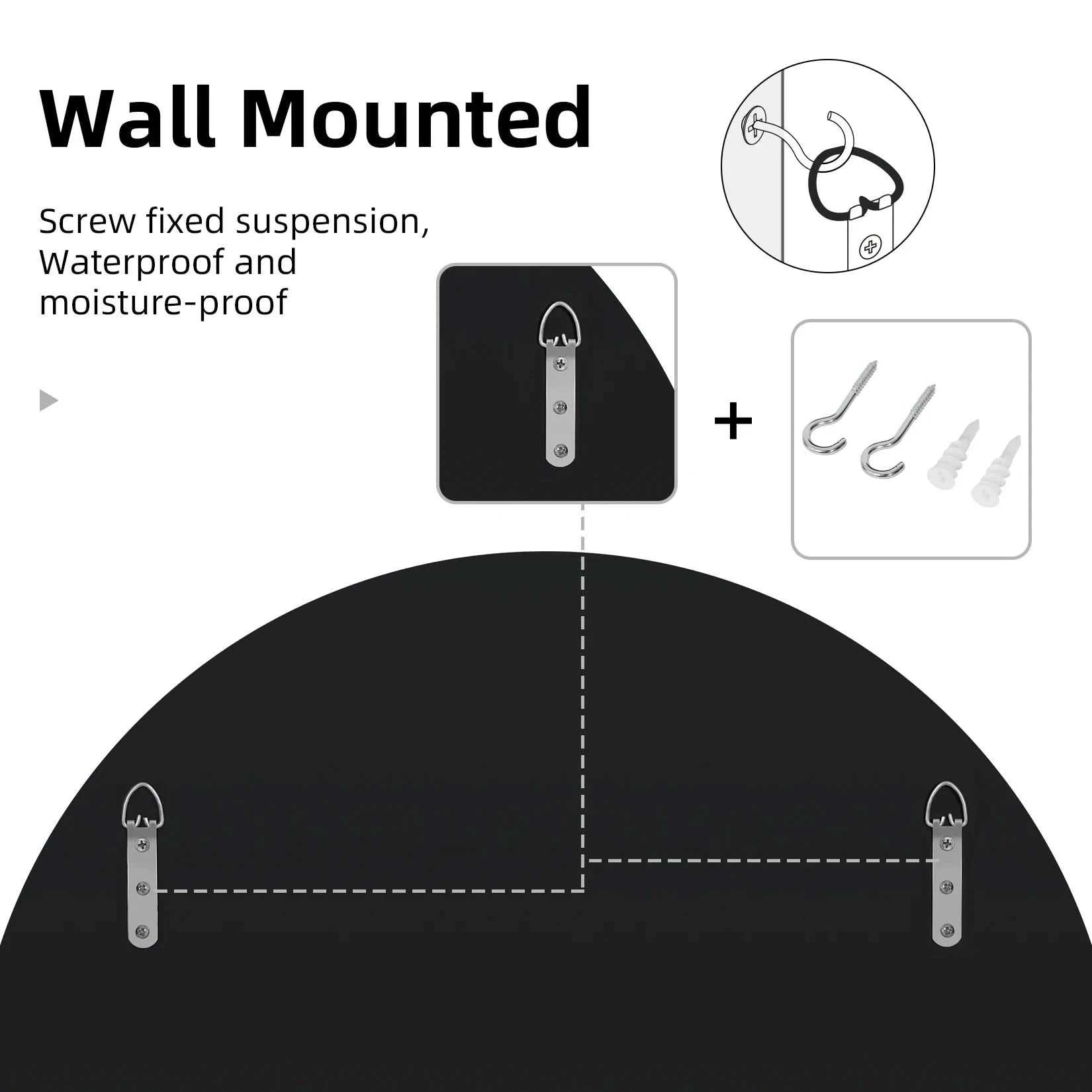 Medium and large round starburst wall mirror