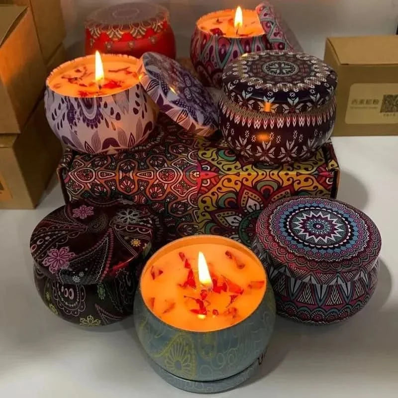 vintage scented candles Set – Floral Fragrance Jar Candles for Gifts & Home Décor (1/4PCS) arthaya