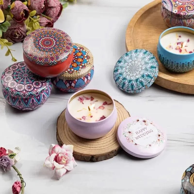 vintage scented candles Set – Floral Fragrance Jar Candles for Gifts & Home Décor (1/4PCS) arthaya