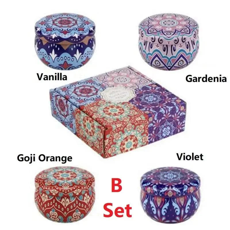 vintage scented candles Set – Floral Fragrance Jar Candles for Gifts & Home Décor (1/4PCS) arthaya