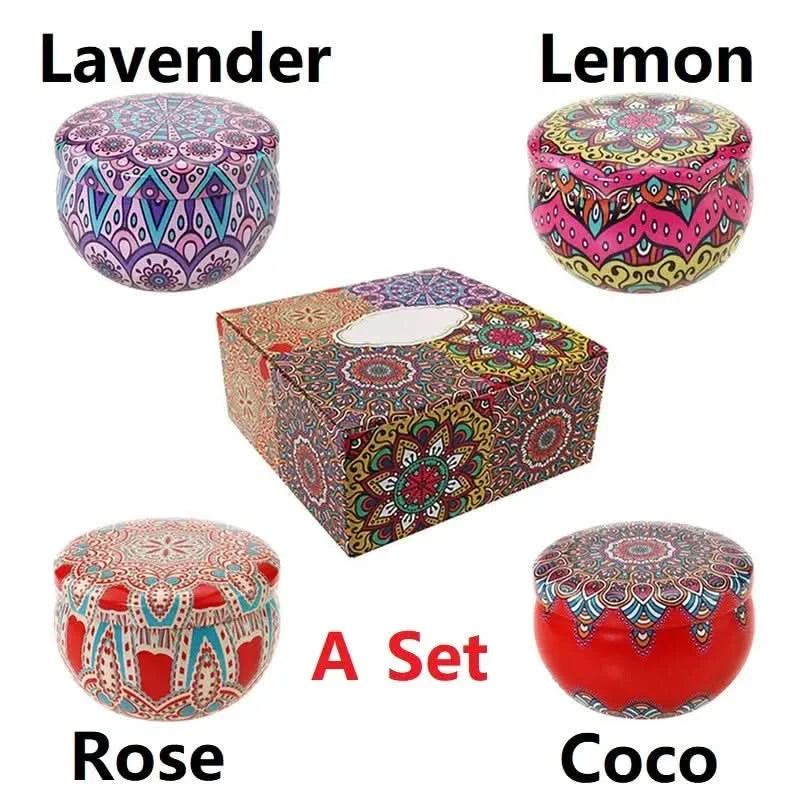 vintage scented candles Set – Floral Fragrance Jar Candles for Gifts & Home Décor (1/4PCS) arthaya