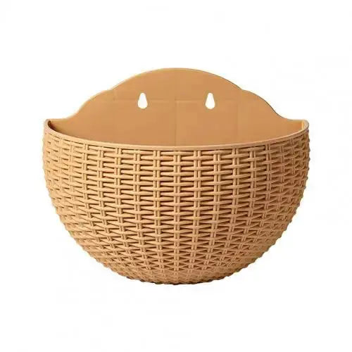 Space-saving wall flower container for outdoor use