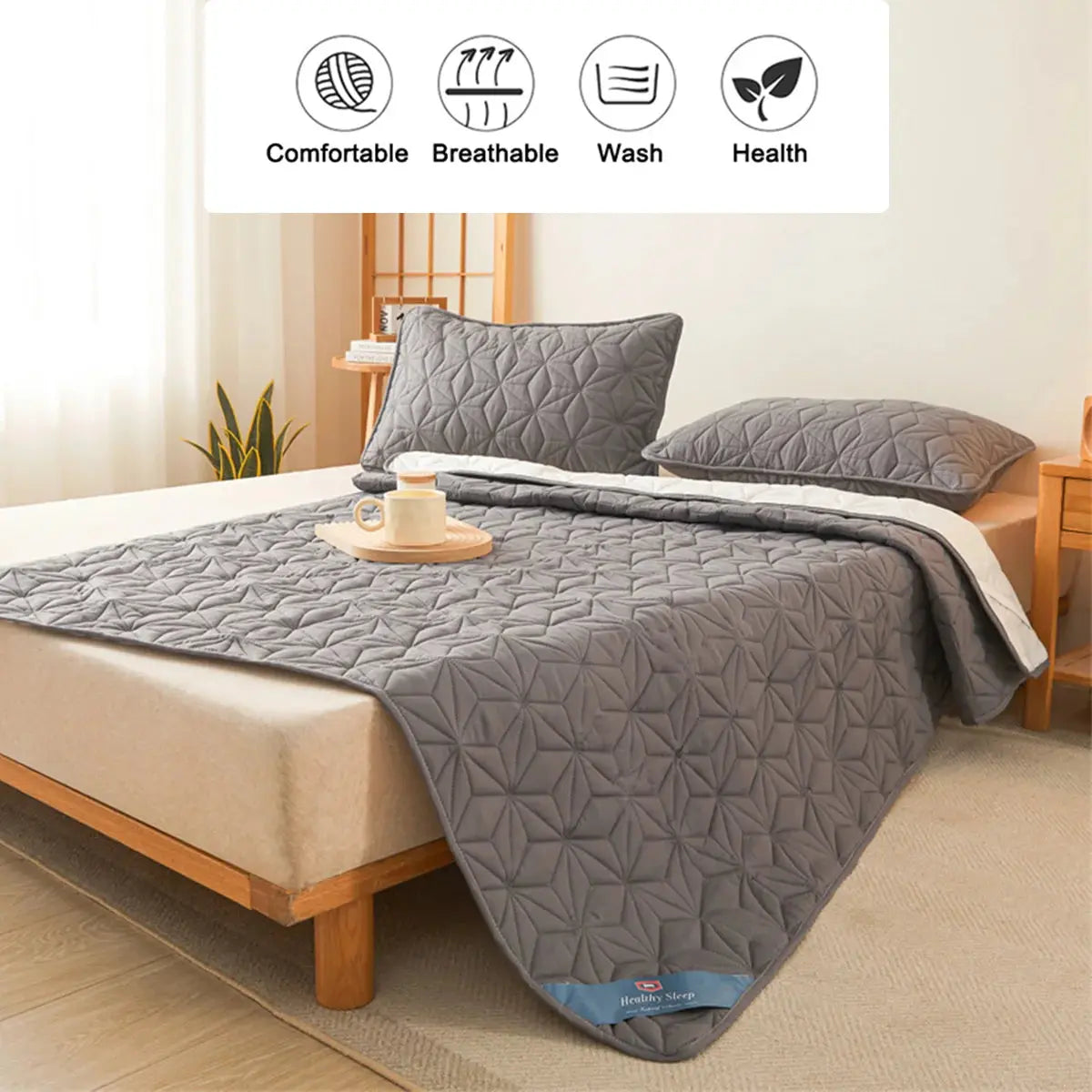 Padded bed cover for warmth and protection

