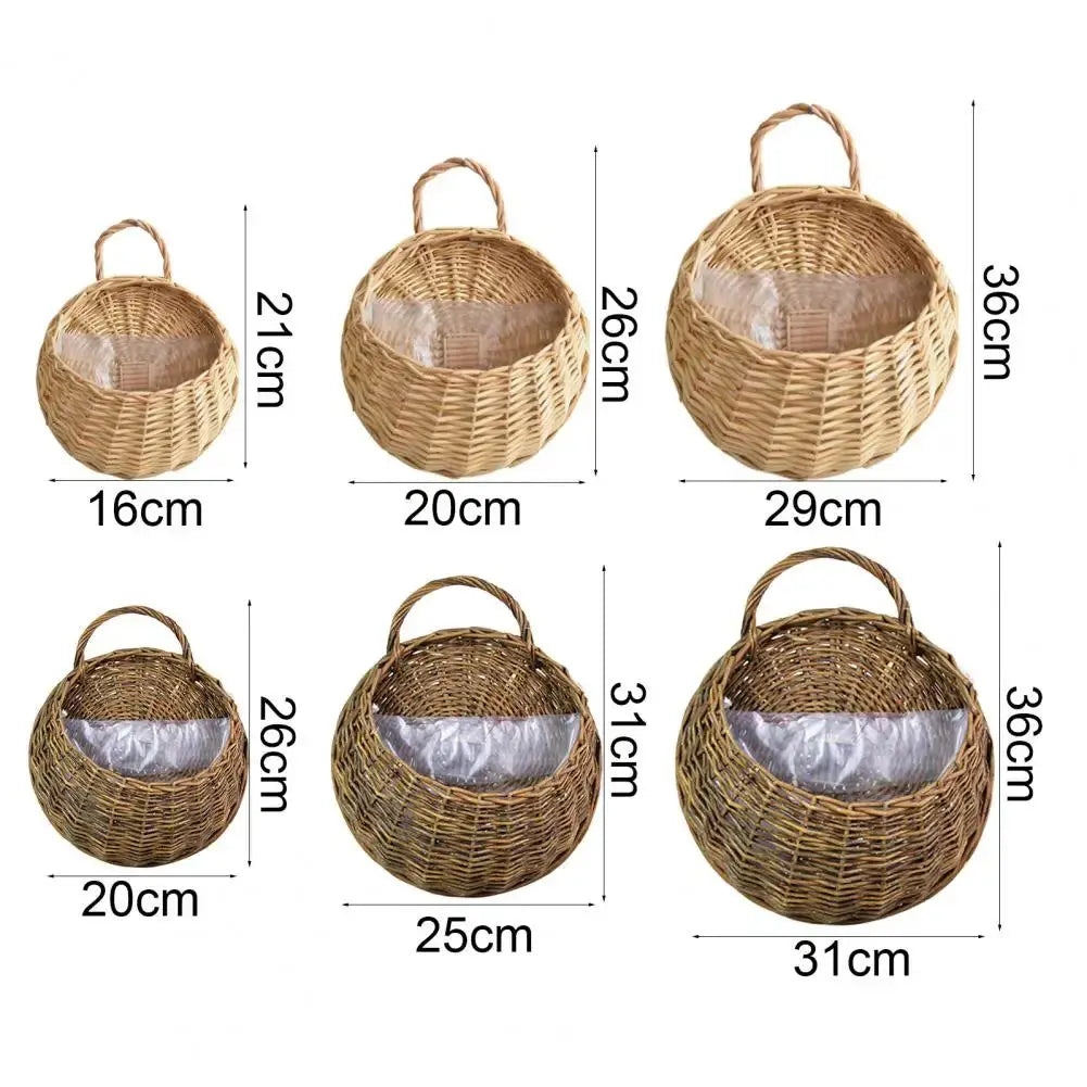 Eco-friendly hanging wicker pot for small plants